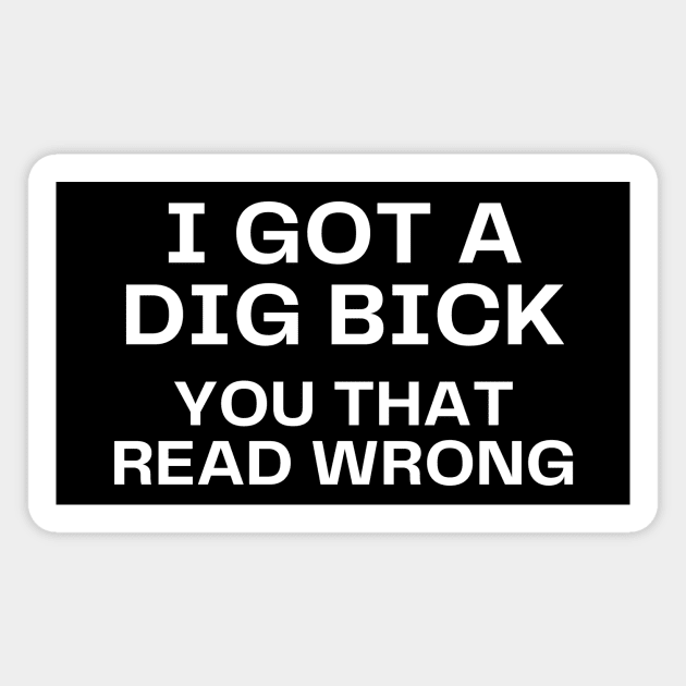 I got a dig bick Magnet by Word and Saying